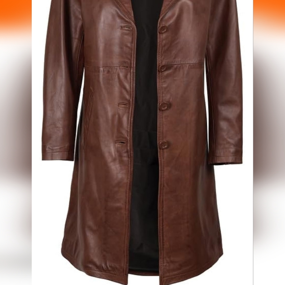 🌹Reserved NWT Trench Leather  3/4 Coat.XL - Picture 4 of 4